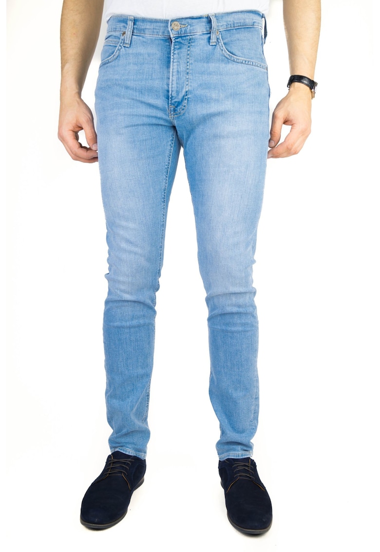 Blugi Barbati - Luke - W36 L32 - 100% Bumbac - Fermoar - Lungi - Talie Medie - 5 Bunzuare - High-Quality - Albastru