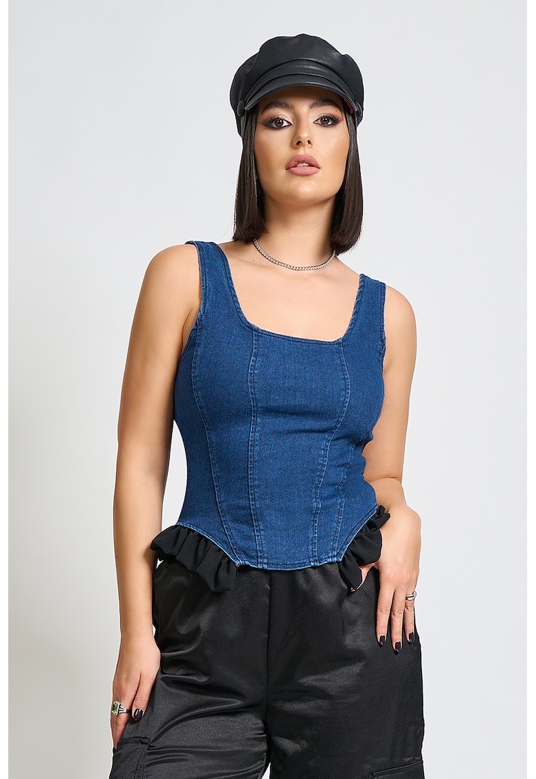 Top crop de denim dencor