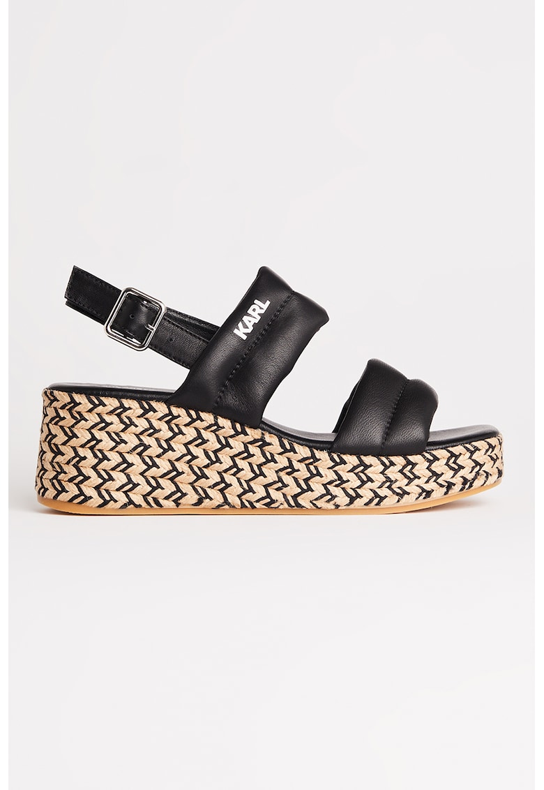 Espadrile wedge de piele