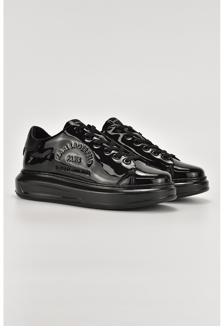 Pantofi sport de piele lacuita cu detaliu logo