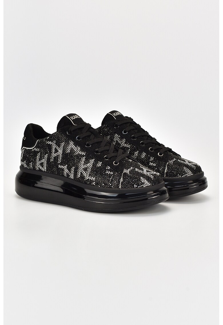 Pantofi sport wedge cu aplicatii de strasuri