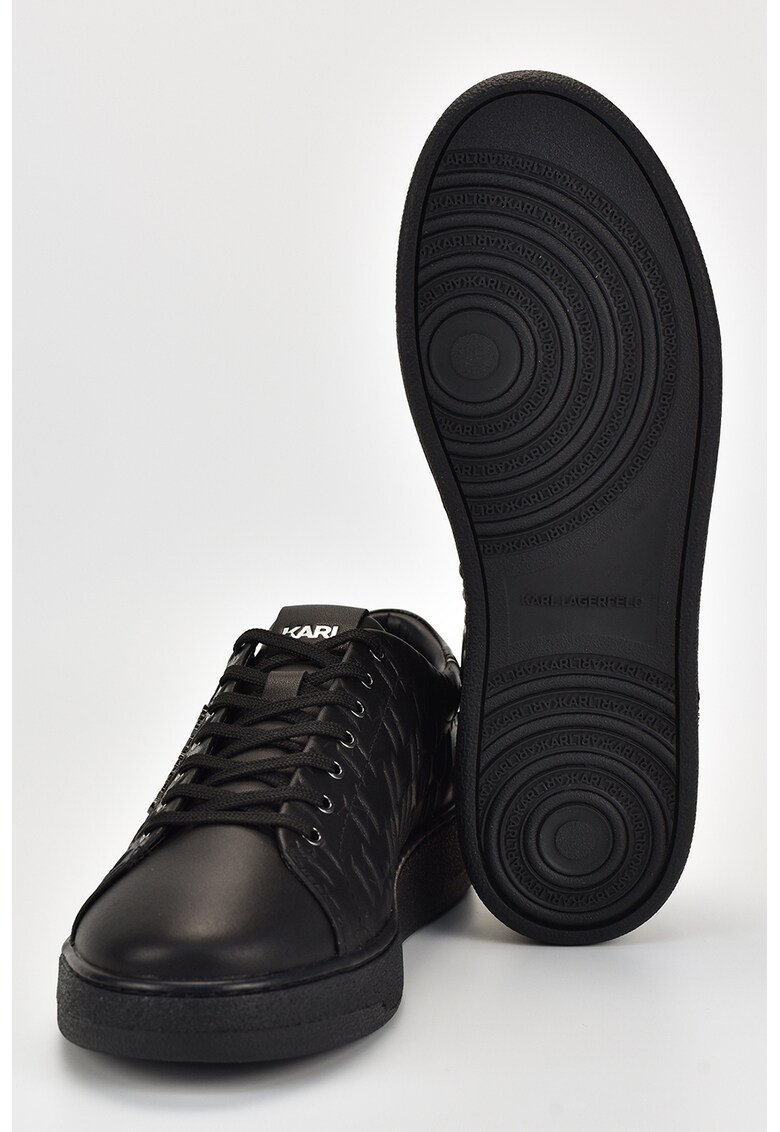 Pantofi sport de piele cu model logo in relief