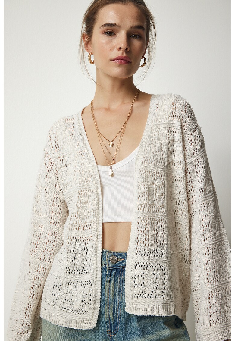 Cardigan lejer cu perforatii