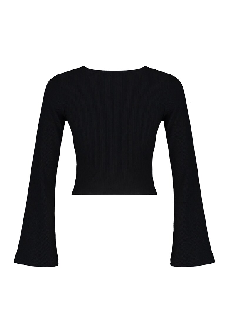 Bluza crop cu maneci evazate