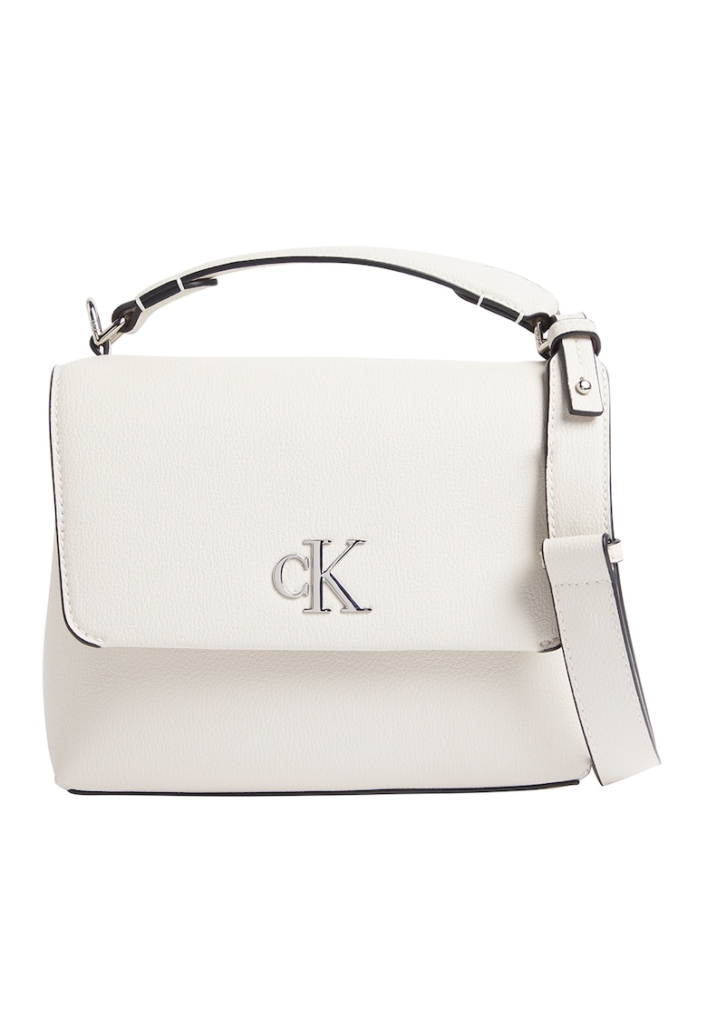 Geanta de piele ecologica cu bareta de umar si monograma