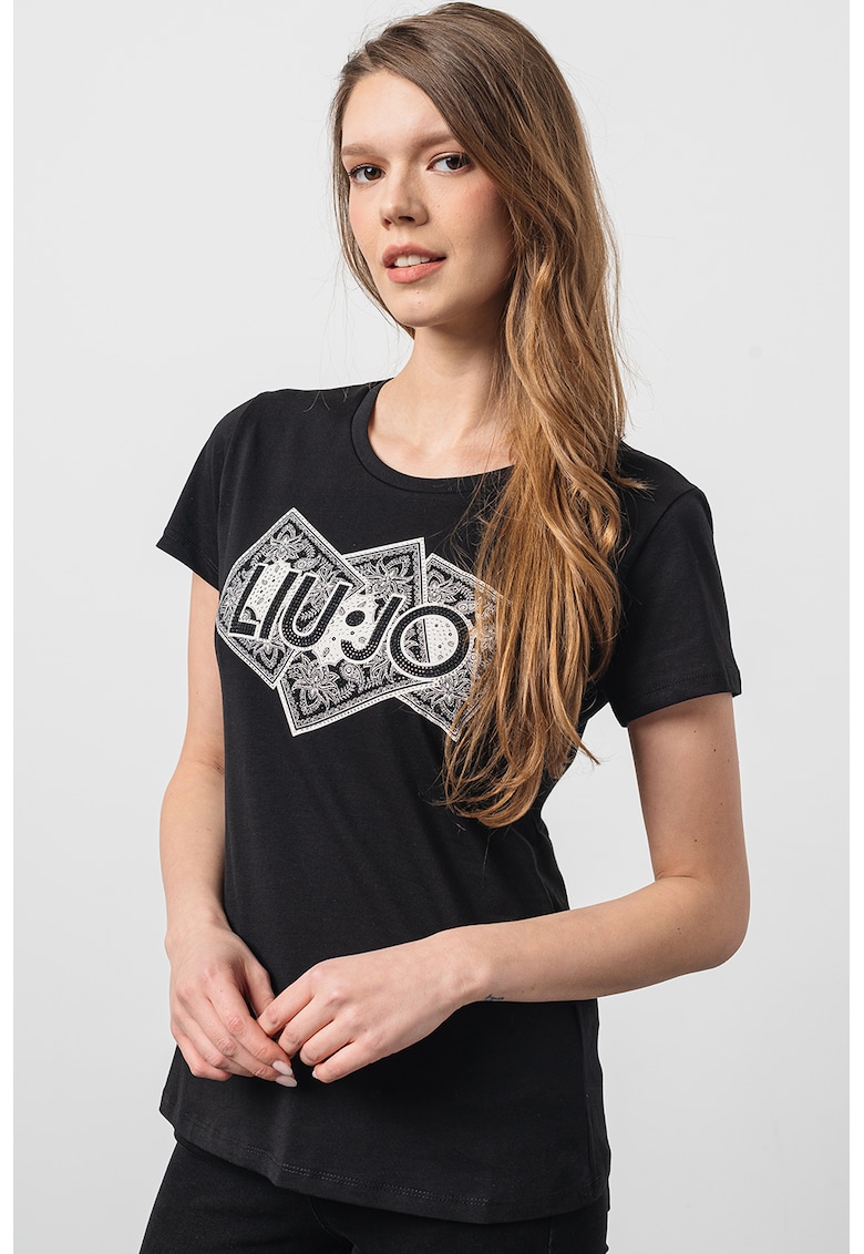 Tricou cu decolteu rotund si imprimeu