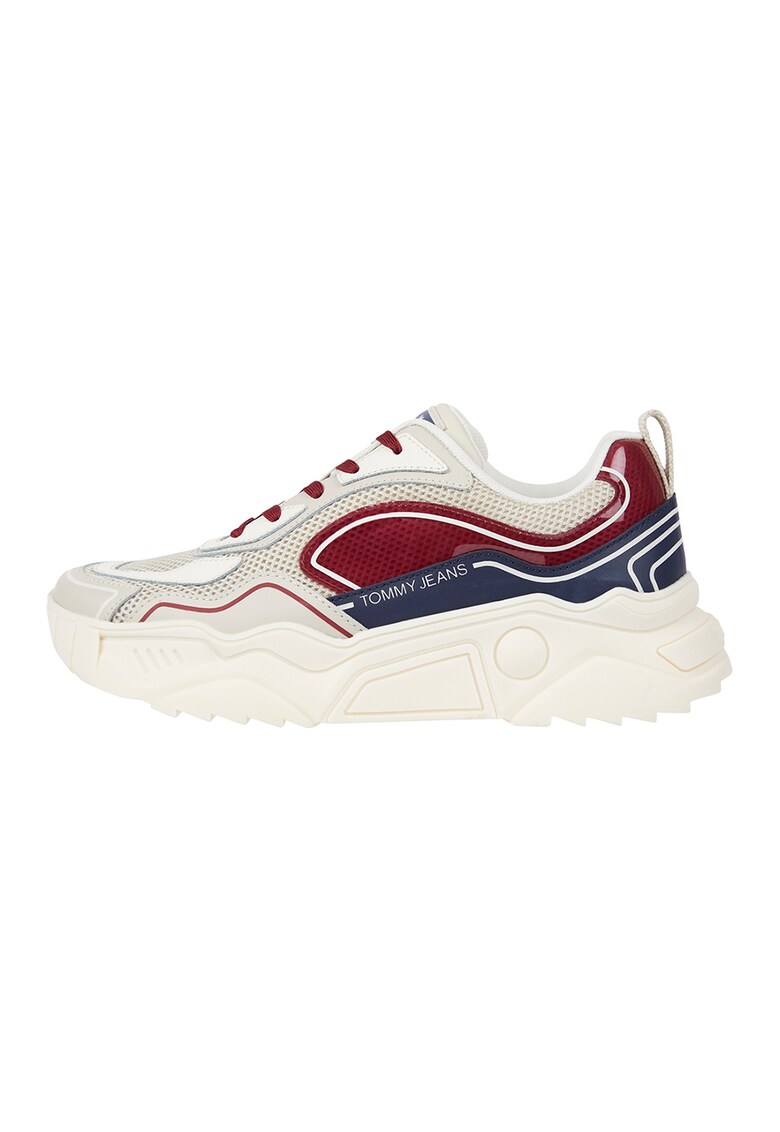 Pantofi sport din plasa cu model colorblock