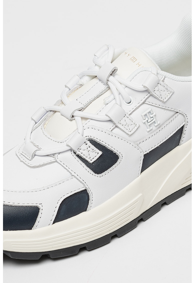 Pantofi sport de piele si piele intoarsa - cu talpa masiva