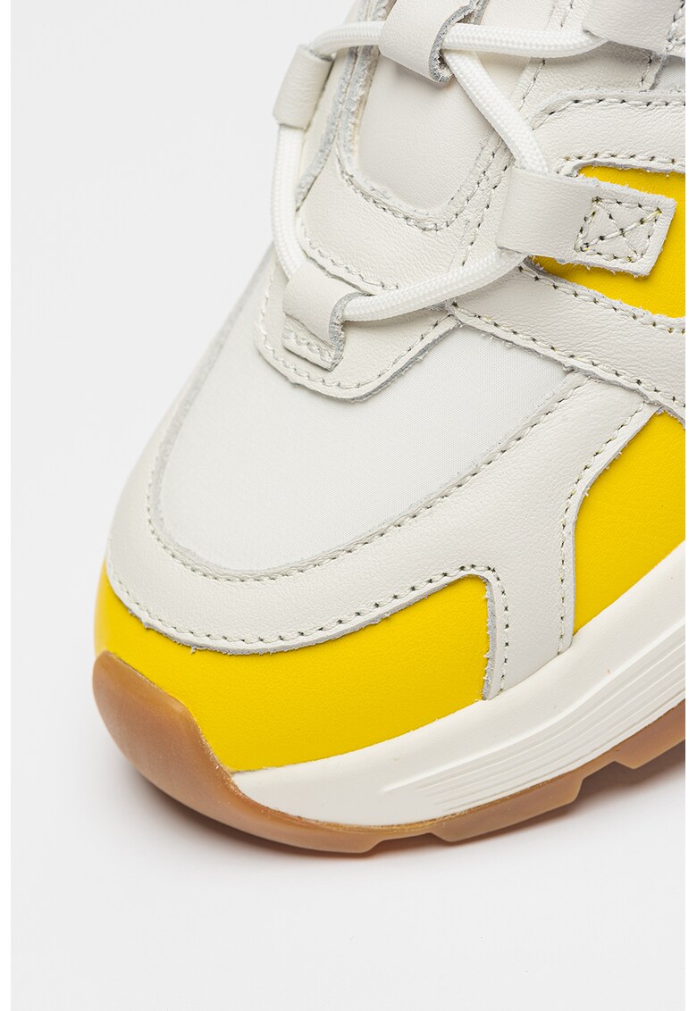 Pantofi sport de piele si piele intoarsa - cu talpa masiva