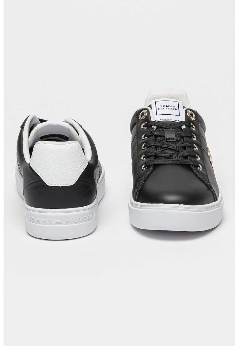 Pantofi sport din piele cu aplicatie logo discreta
