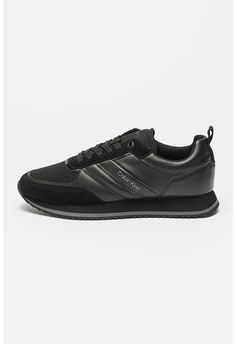 Pantofi sport din piele si piele intoarsa