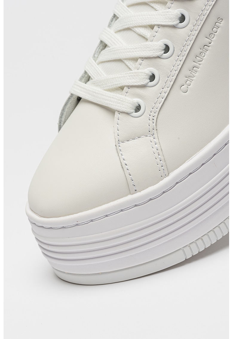 Pantofi sport flatform din piele cu logo