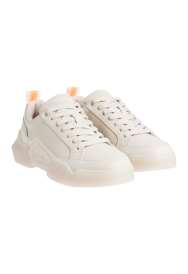 Pantofi sport din piele si piele ecologica cu detaliu logo