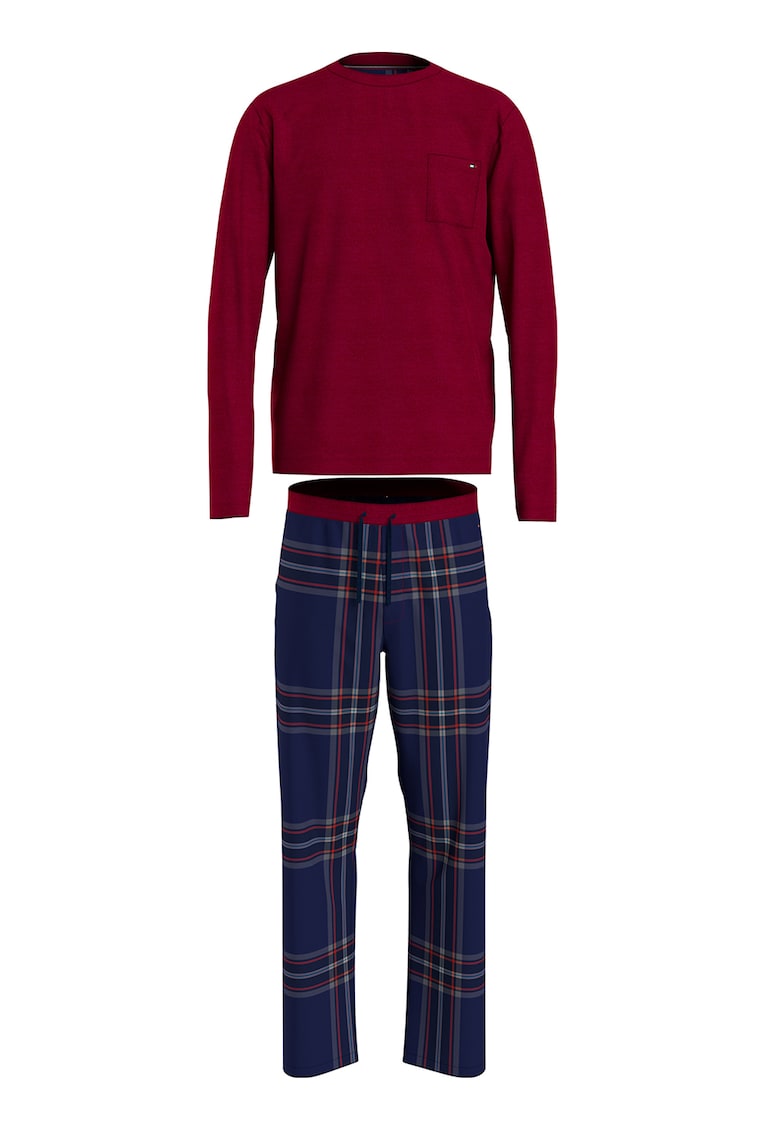 Pijama din bumbac organic cu pantaloni lungi