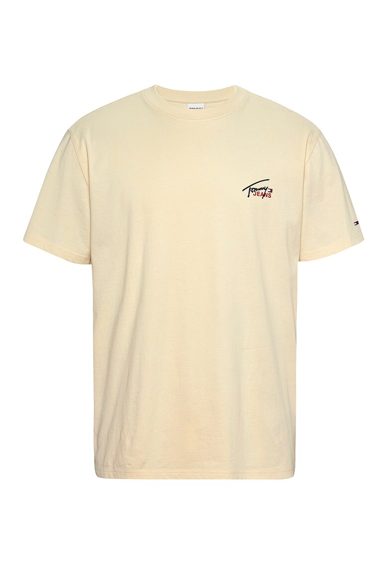 Tricou cu decolteu la baza gatului - cu logo pe piept