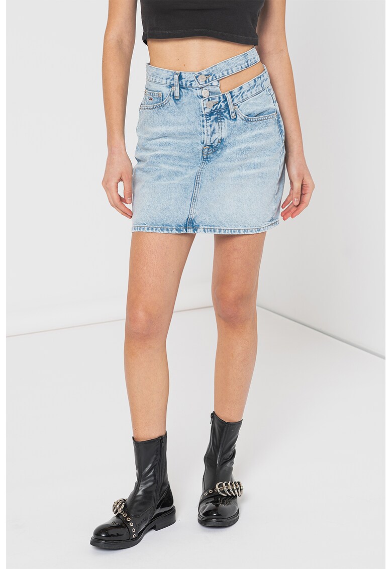 Tommy Jeans Къса дънкова пола с отвор за Жени Tommy Jeans Къса дънкова пола с отвор за Жени