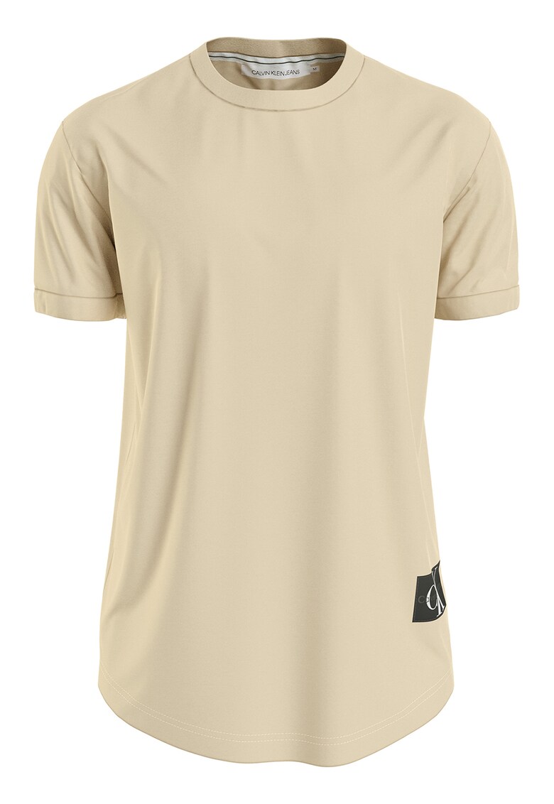 Tricou cu decolteu la baza gatului si aplicatie logo