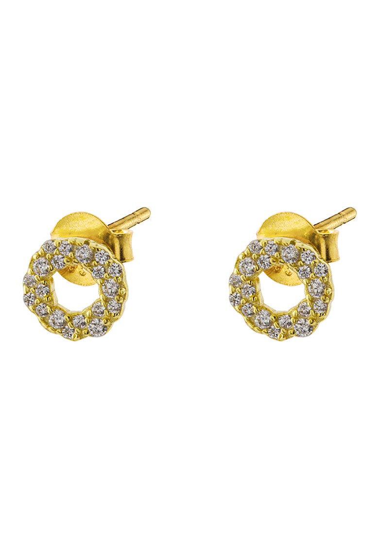Cercei placati cu aur de 18k si cristale cu zirconia
