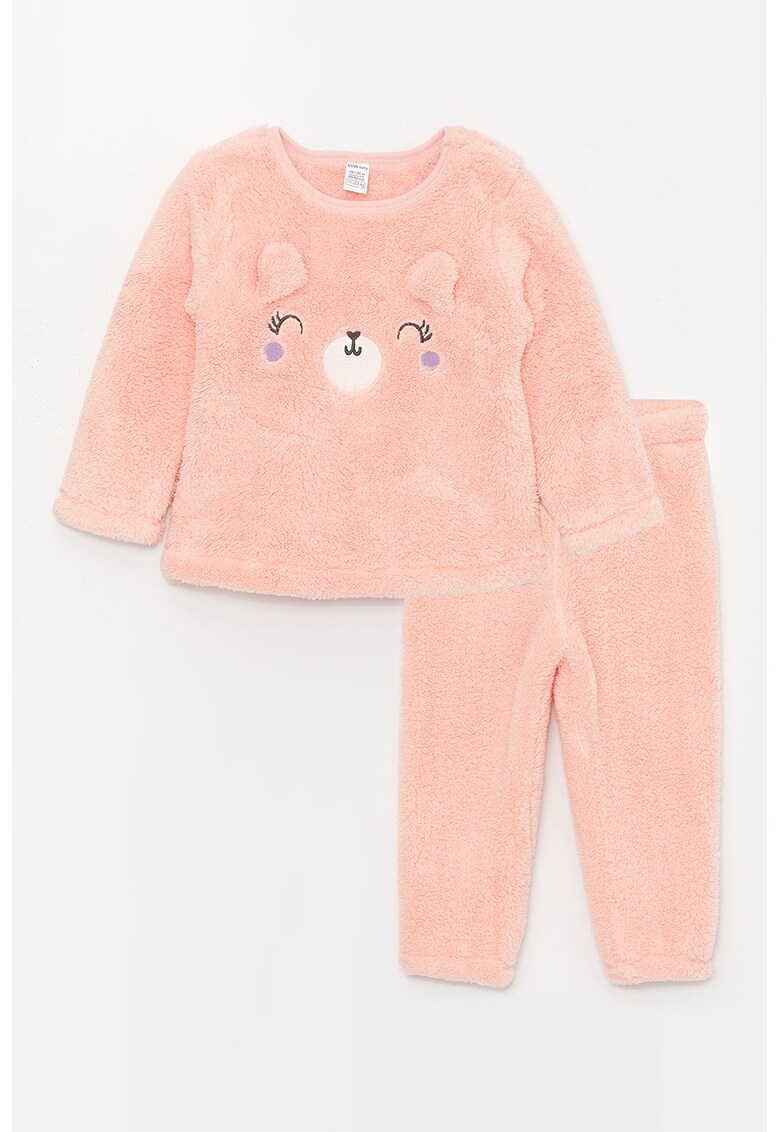 Pijama cu material teddy si pantaloni lungi