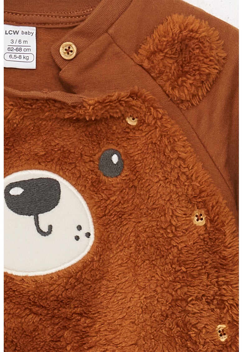 Set de imbracaminte din material teddy cu aspect de urs - 2 piese