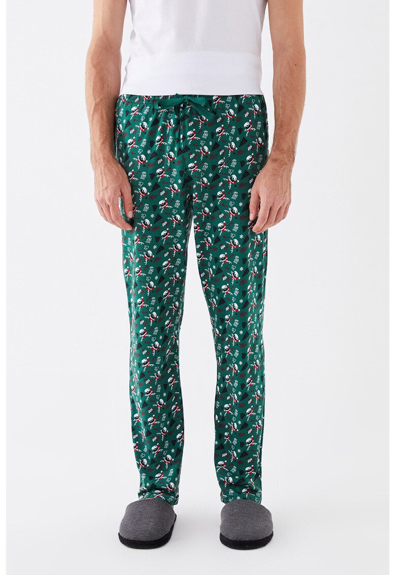Pantaloni de pijama din bumbac cu imprimeu