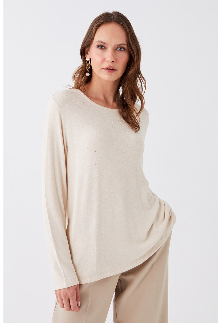 Bluza cu aplicatii de strasuri