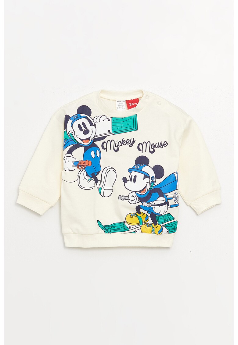 Set de bluza si pantaloni cu imprimeu Mickey Mouse