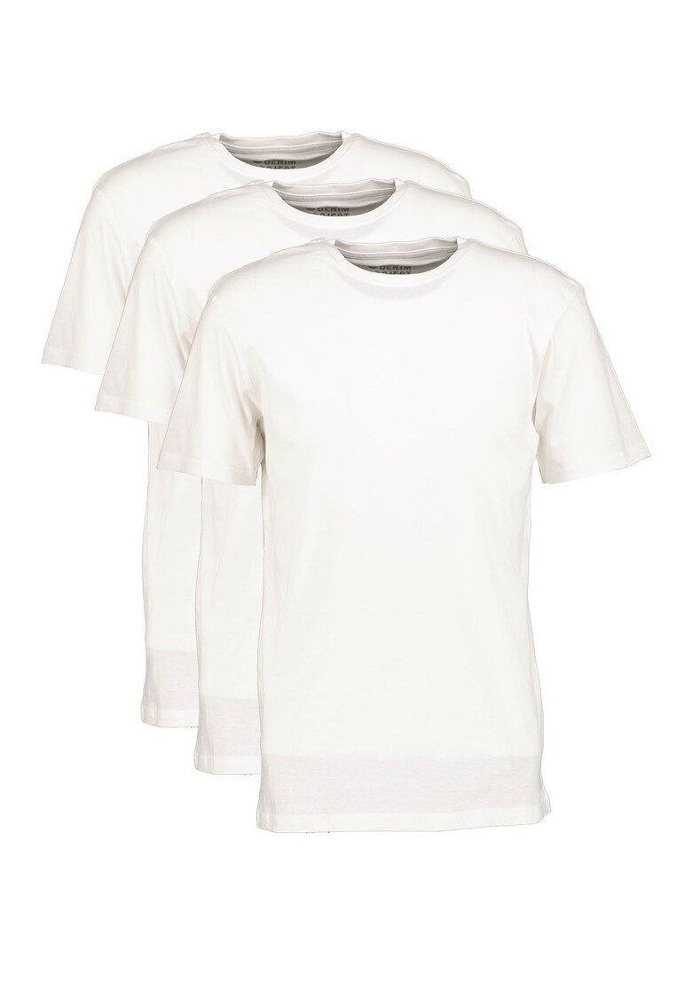 Set de tricouri din bumbac cu model uni - 3 piese