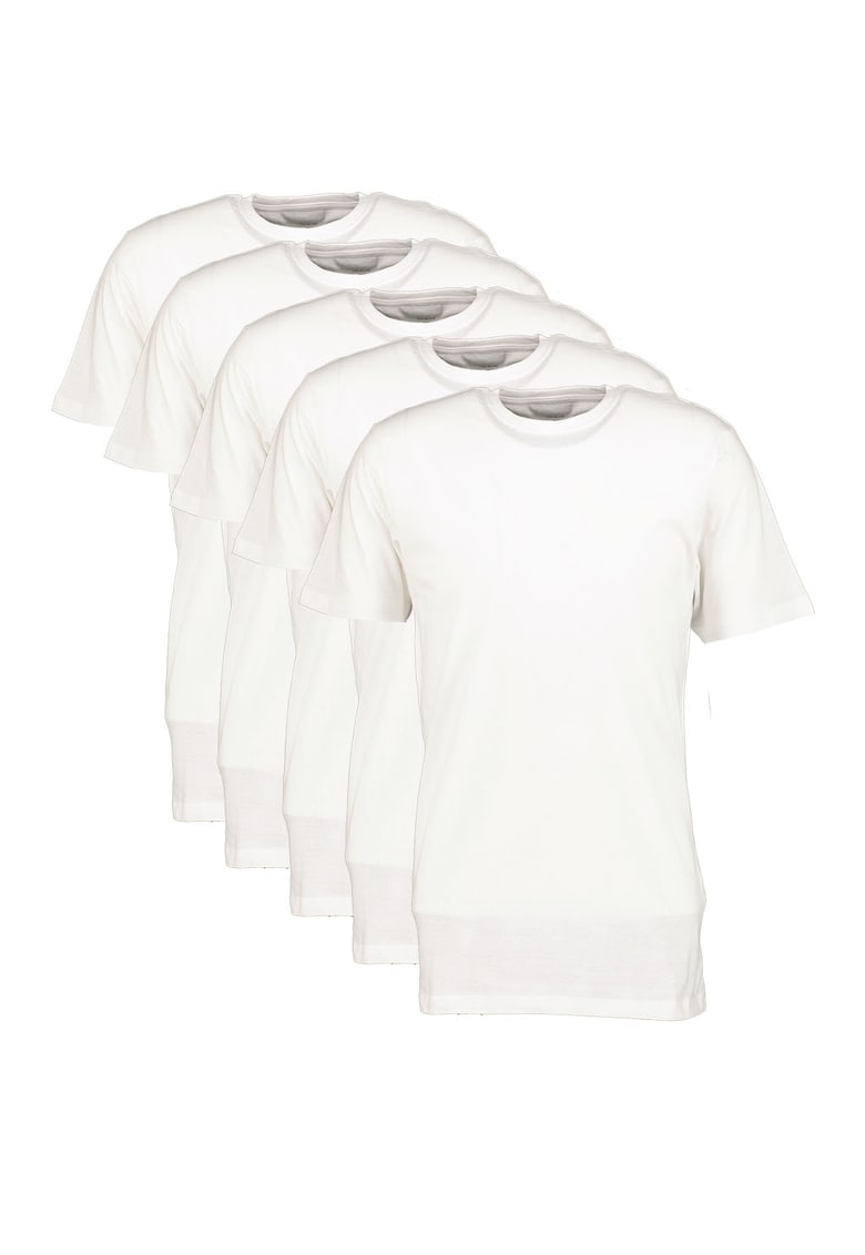 Set de tricouri din bumbac cu model uni - 5 piese