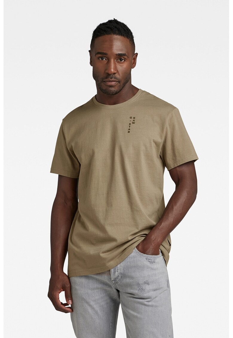 Tricou din bumbac organic cu decolteu la baza gatului