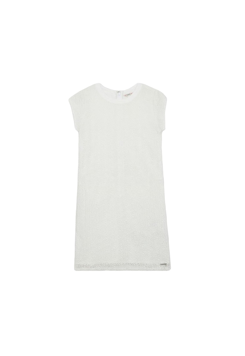 Rochie pentru copii cu croiala dreapta - poliester - alb - 128cm