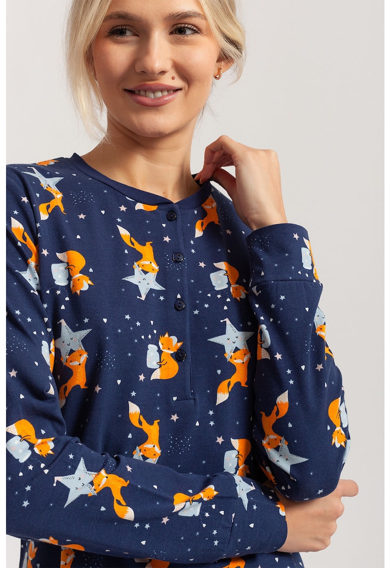 Pijama cu imprimeu grafic larisa