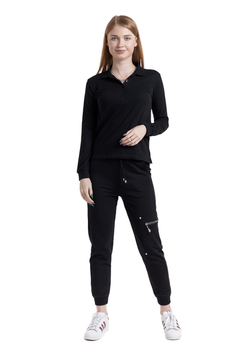 Tricou Polo dame negru - Bumbacel Tricou Polo dame negru - Bumbacel