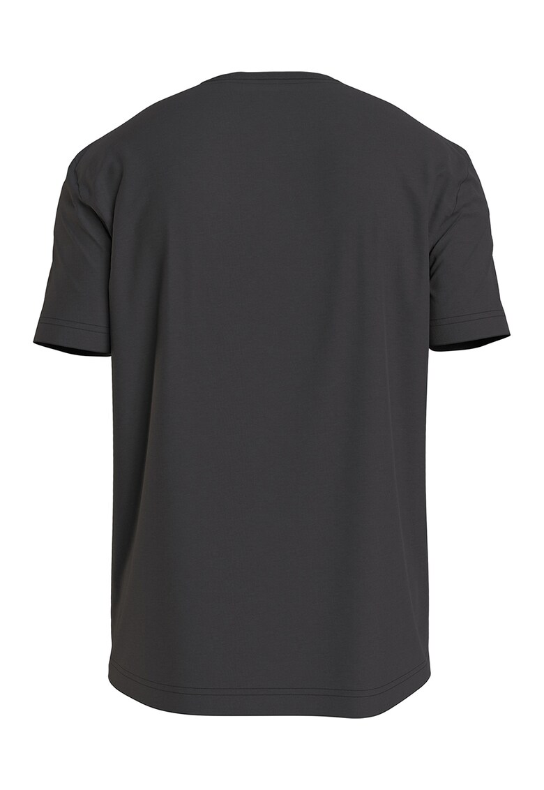 Tricou slim fit cu decolteu la baza gatului