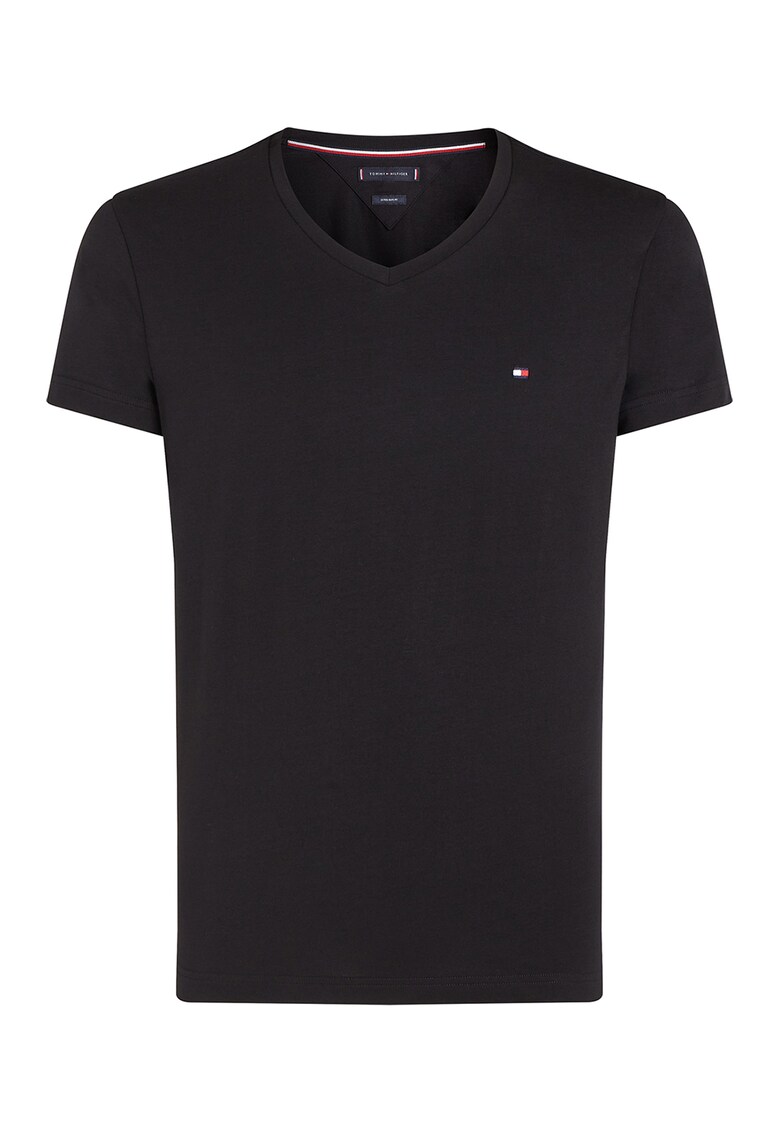Tricou extra slim fit cu decolteu in V