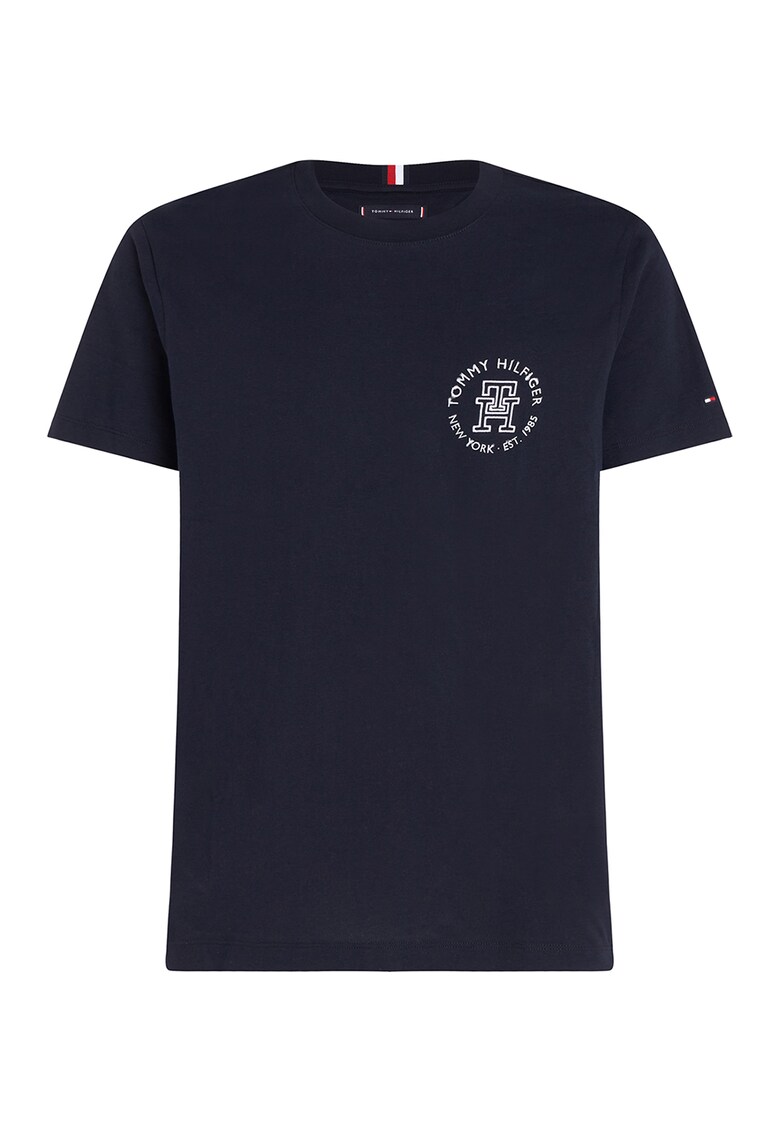 Tricou de bumbac organic cu decolteu la baza gatului
