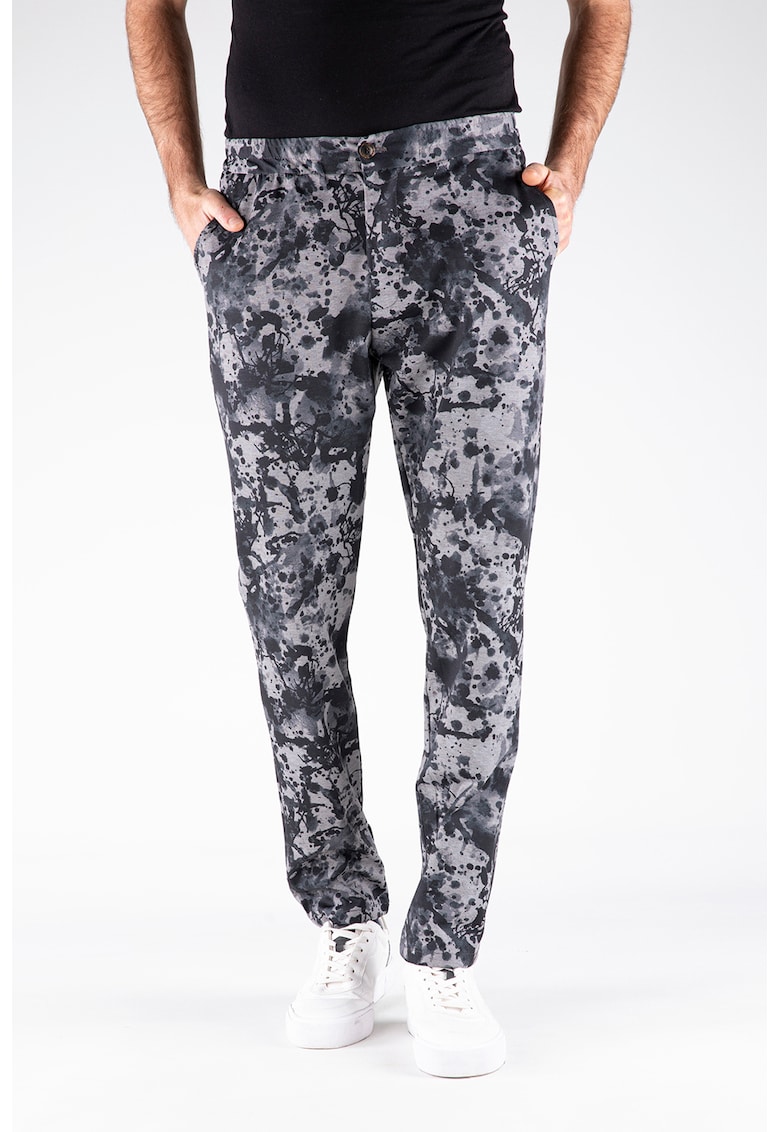 Pantaloni drepti cu animal print