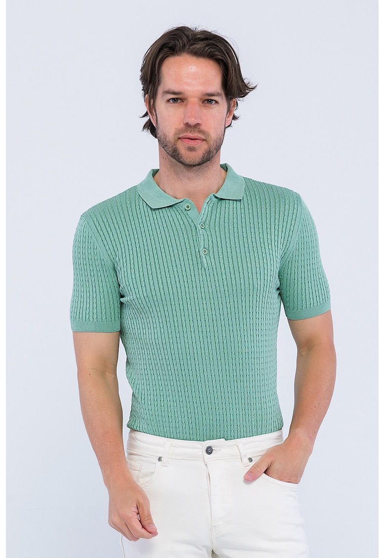 Tricou polo elastic