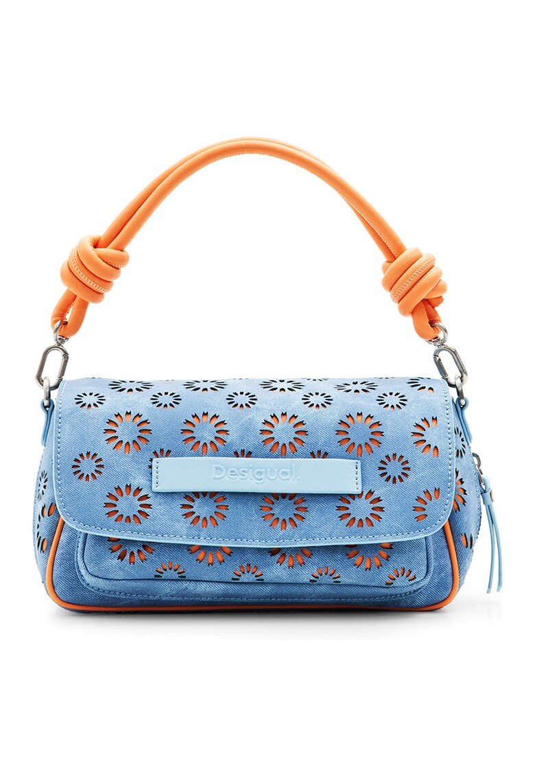 Geanta crossbody cu decupaje florale Flap