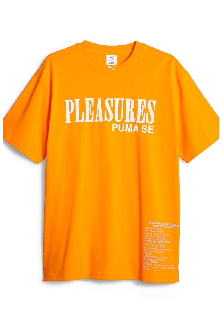 Tricou cu decolteu la baza gatului si logo supradimensionat