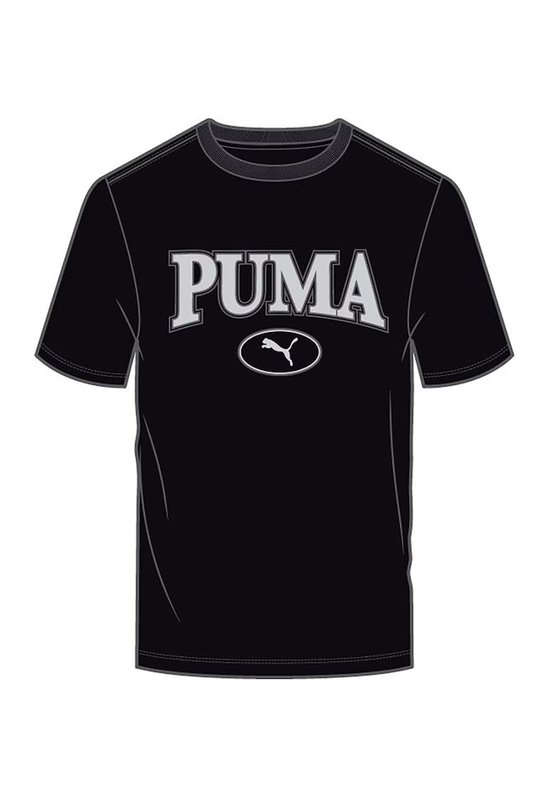 Tricou cu decolteu la baza gatului si imprimeu logo Squad