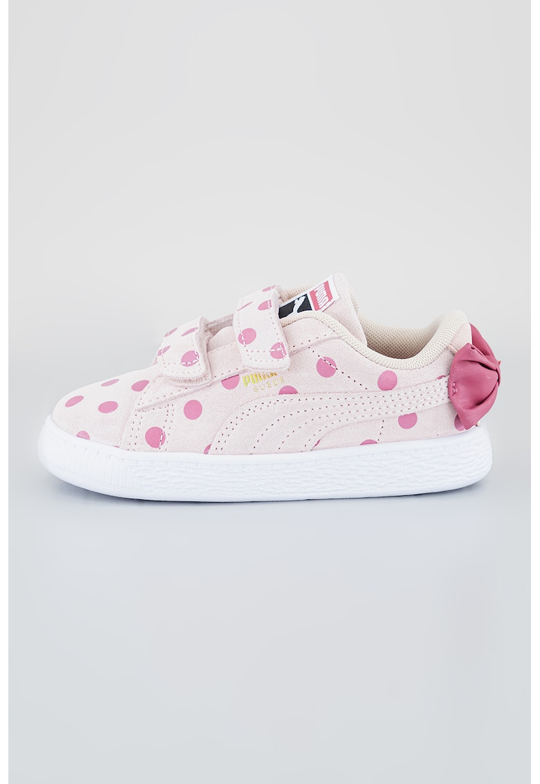 Pantofi sport din piele intoarsa cu inchidere velcro Classic Bow