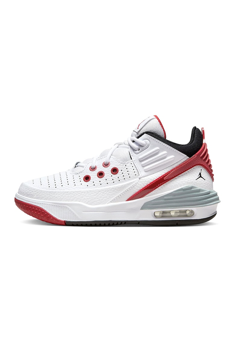 Pantofi sport de piele si material textil pentru baschet Jordan Max Aura - Rosu/Alb