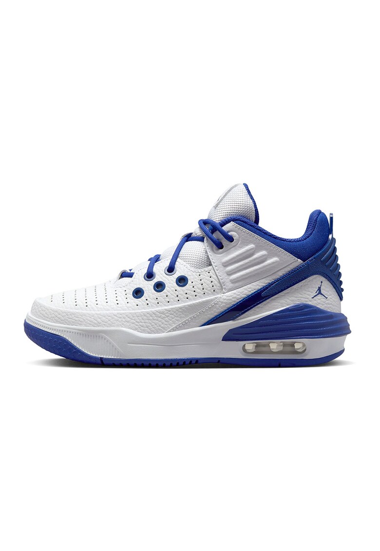 Pantofi sport de piele si material textil pentru baschet Jordan Max Aura - Alb/Albastru royal