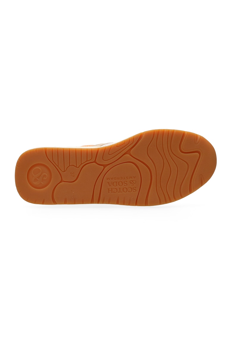 Pantofi sport din plasa cu insertii din piele intoarsa