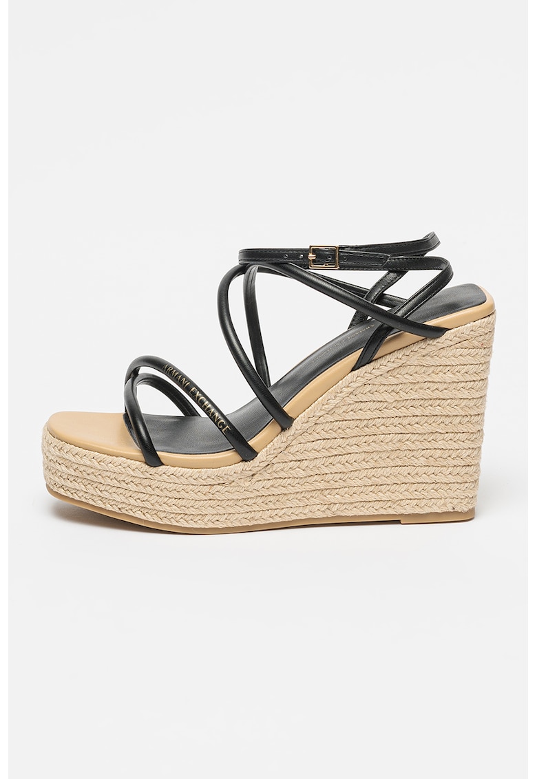 Sandale-espadrile cu talpa wedge