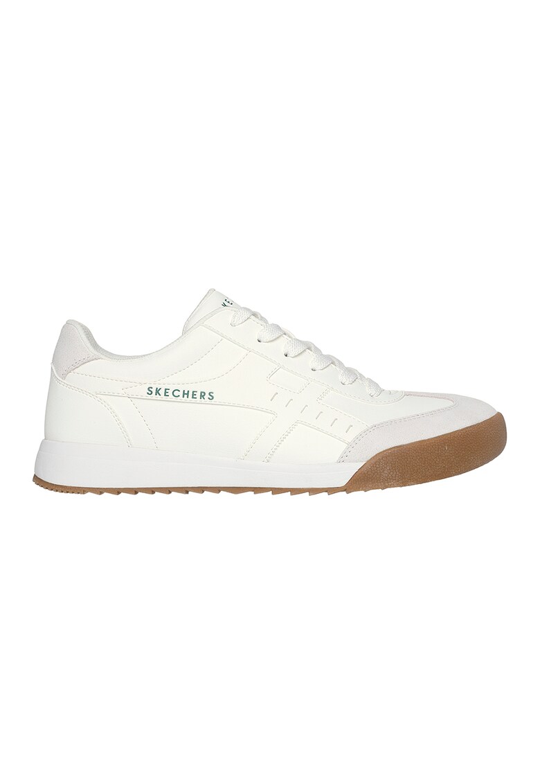 Pantofi sport de piele ecologica cu garnituri de piele intoarsa Zinger - Alb