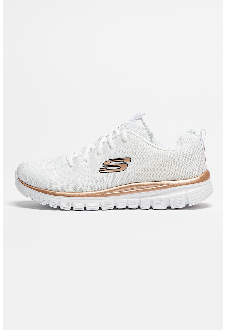 Pantofi sport din plasa tricotata Graceful Get Connected - Alb murdar