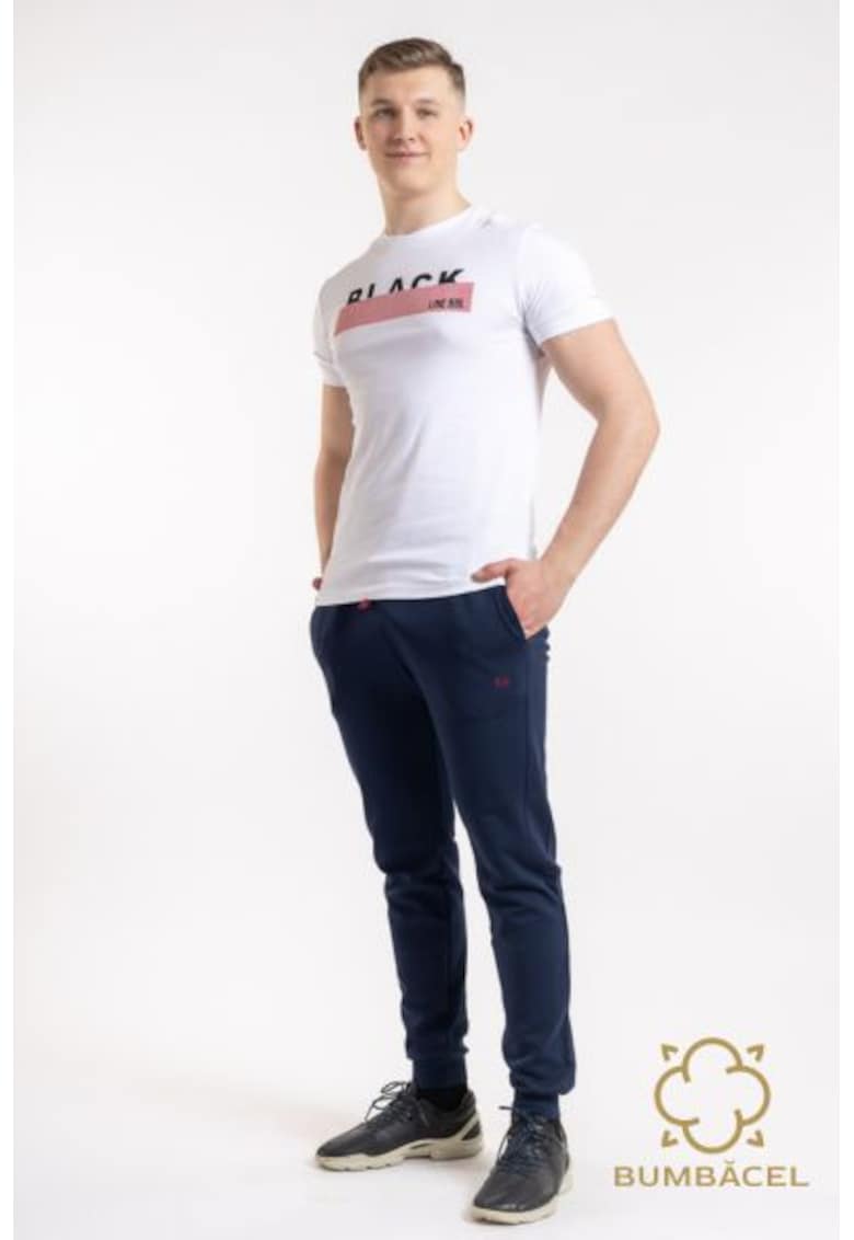 Tricou cu maneca scurta si cu imprimeu text - Alb