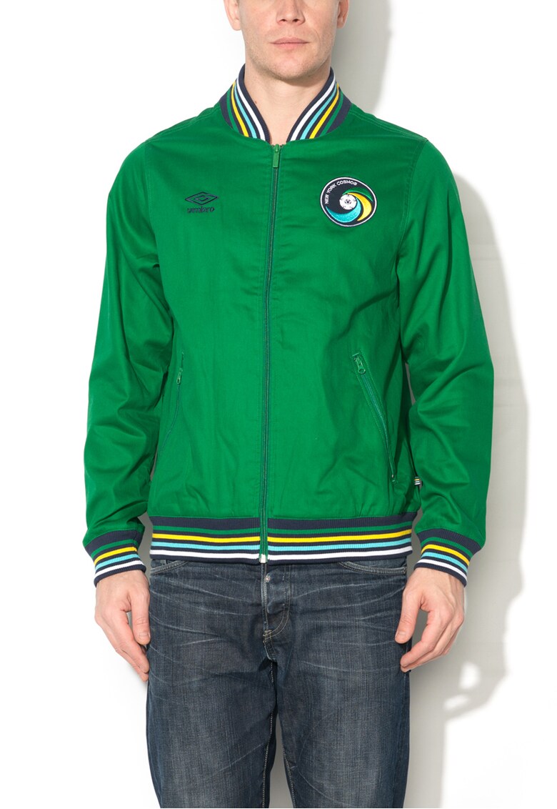 Jacheta bomber verde din panza cu logo Ramsey